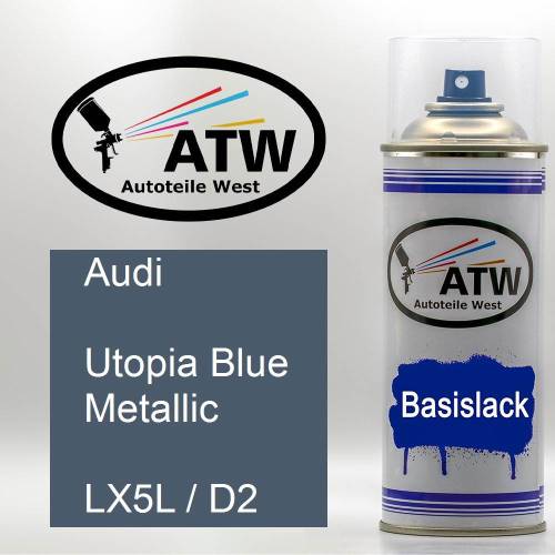 Audi, Utopia Blue Metallic, LX5L / D2: 400ml Sprühdose, von ATW Autoteile West.